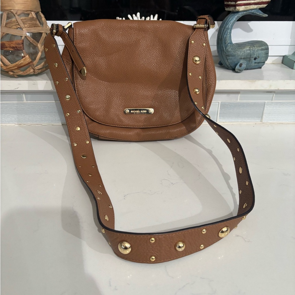 Michael Kors Tan Crossbody Bag with Gold Accents